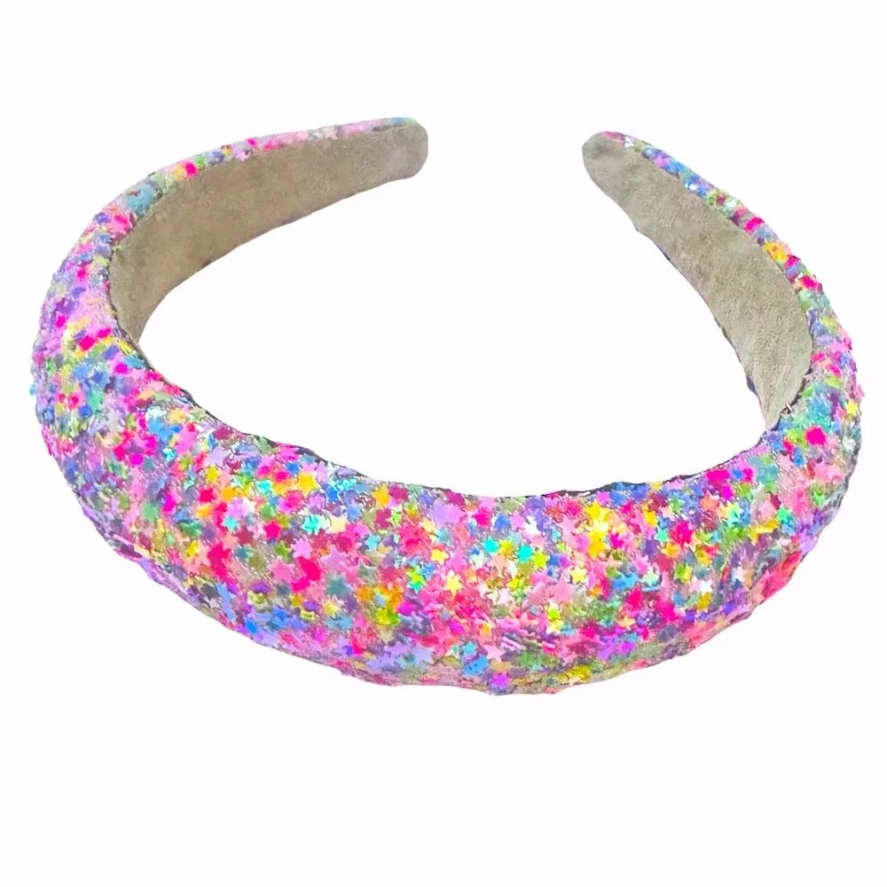NWT Sparkly Wide Rainbow‎ Confetti Headband - Picture 3 of 3